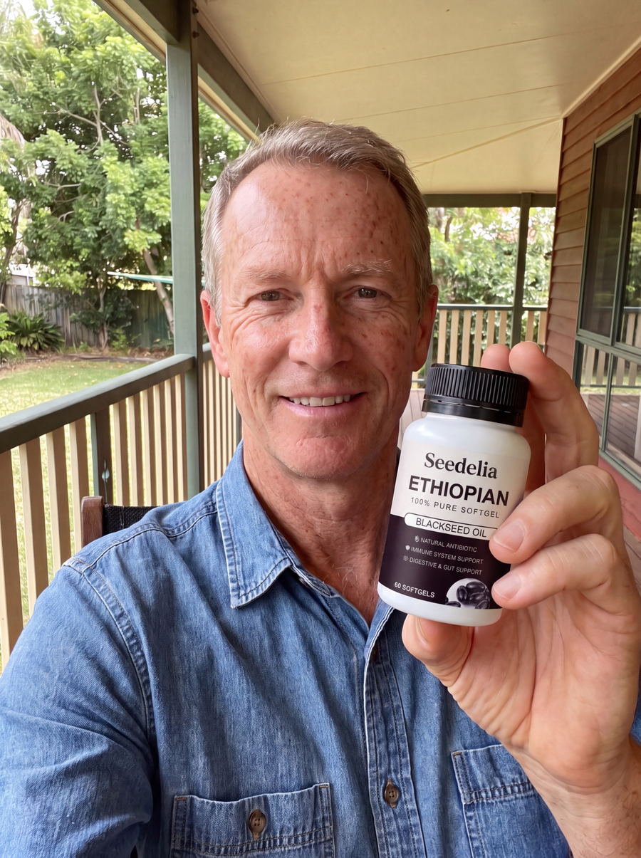Arnold U. with Seedelia black seed oil