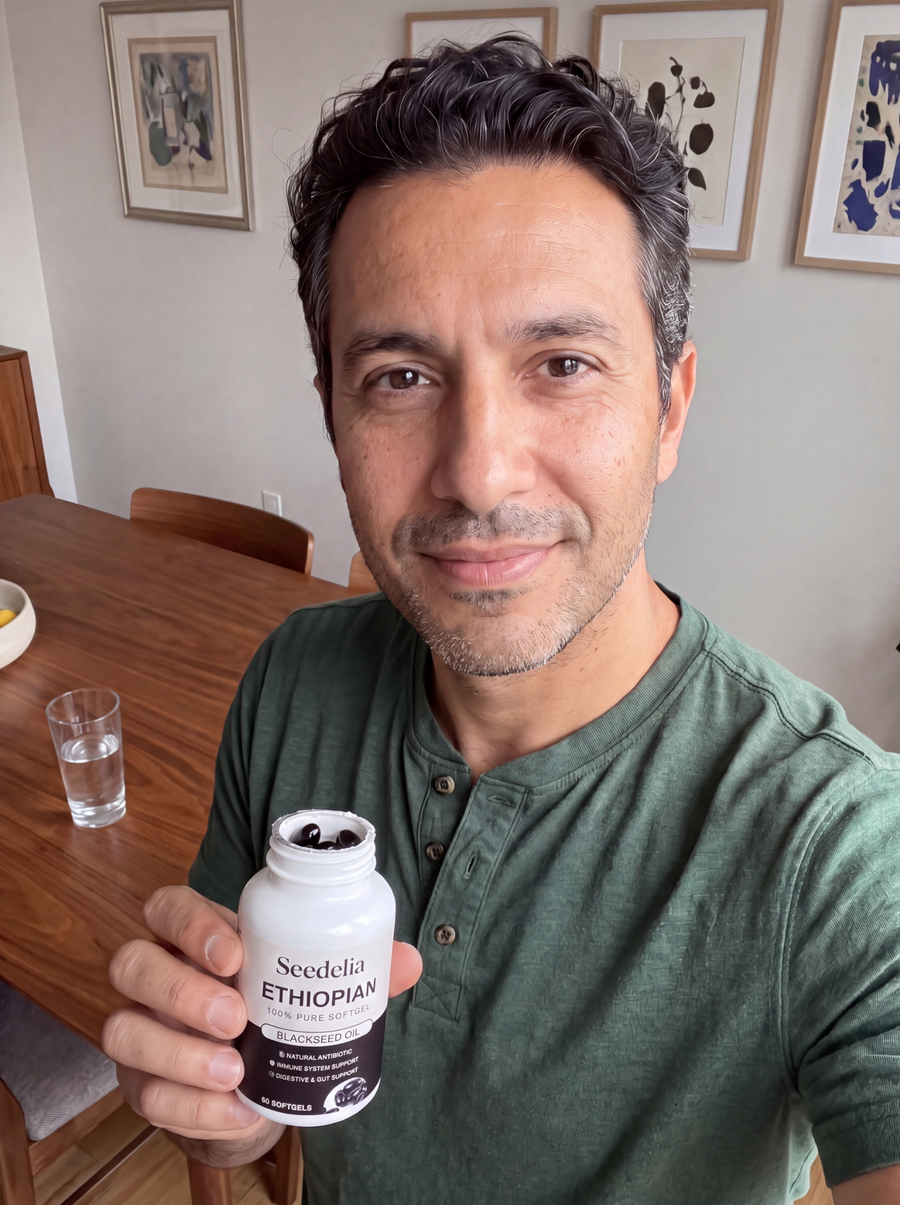 Marcus A. with Seedelia black seed oil