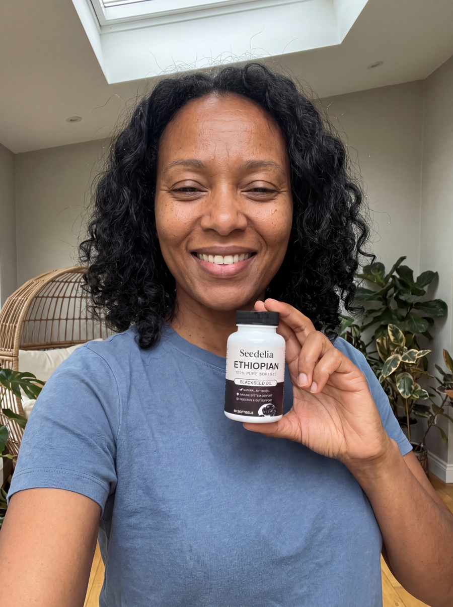 Priya N. with Seedelia black seed oil